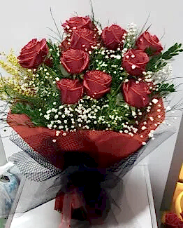 10 kırmızı gül buket