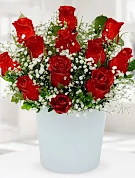 12 kırmızı gül seramik